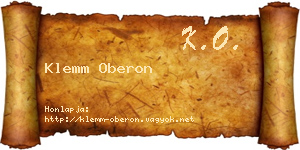 Klemm Oberon névjegykártya